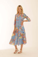 Pomodoro - Tropical Floral Shirt Dress