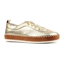 Lunar - Leather Plimsolls Gold