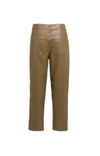 Faux leather carrot fit trousers
