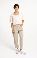 Faux leather carrot fit trousers