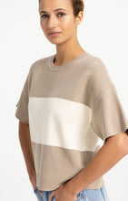 YAYA- Knitted top with block stripes and short sleeves