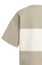 YAYA- Knitted top with block stripes and short sleeves