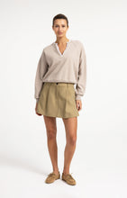 YaYa - Sweatshirt with V-neck and woven collar
