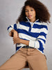 White Stuff - Bobby Button Stripe Sweat
