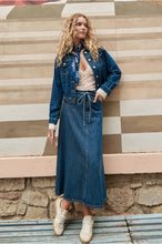 Molly Bracken - Long Denim Skirt, Knotted