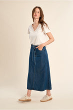 Molly Bracken - Long Denim Skirt, Knotted
