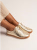 Lunar - Leather Plimsolls Gold