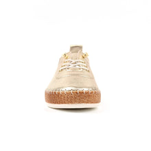 Lunar - Leather Plimsolls Gold