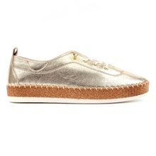 Lunar - Leather Plimsolls Gold