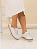 Lunar : Evie Leather Plimsoll