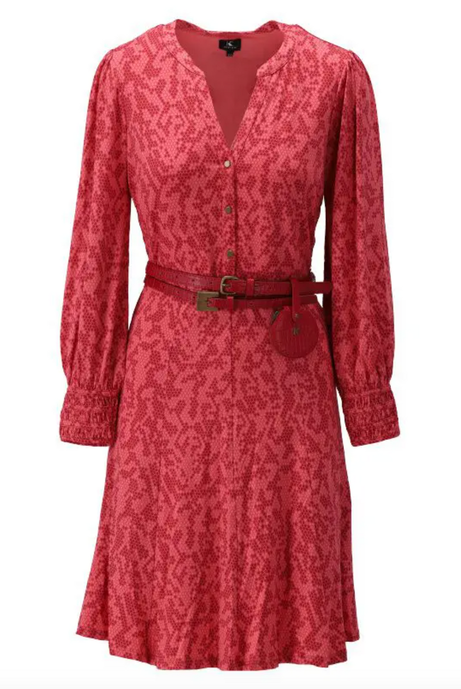 white christmas dresses K Design Z377 Cream Print Shirt Dress main image 0