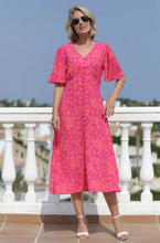 Pomodoro - Contrast Floral Tea Dress