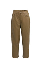 Faux leather carrot fit trousers
