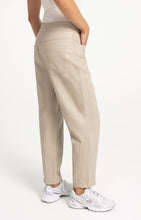 Faux leather carrot fit trousers