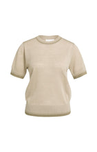 YAYA- Fine-knit sweater with short sleeves and contrast trims