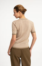 YAYA- Fine-knit sweater with short sleeves and contrast trims