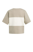 YAYA- Knitted top with block stripes and short sleeves