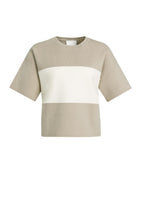 YAYA- Knitted top with block stripes and short sleeves