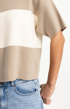 YAYA- Knitted top with block stripes and short sleeves