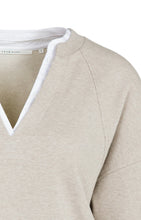 YaYa - Sweatshirt with V-neck and woven collar