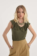 Molly Bracken - Ruffle Neck Tank Top