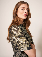 White Stuff - Wren Metallic Jacquard Dress